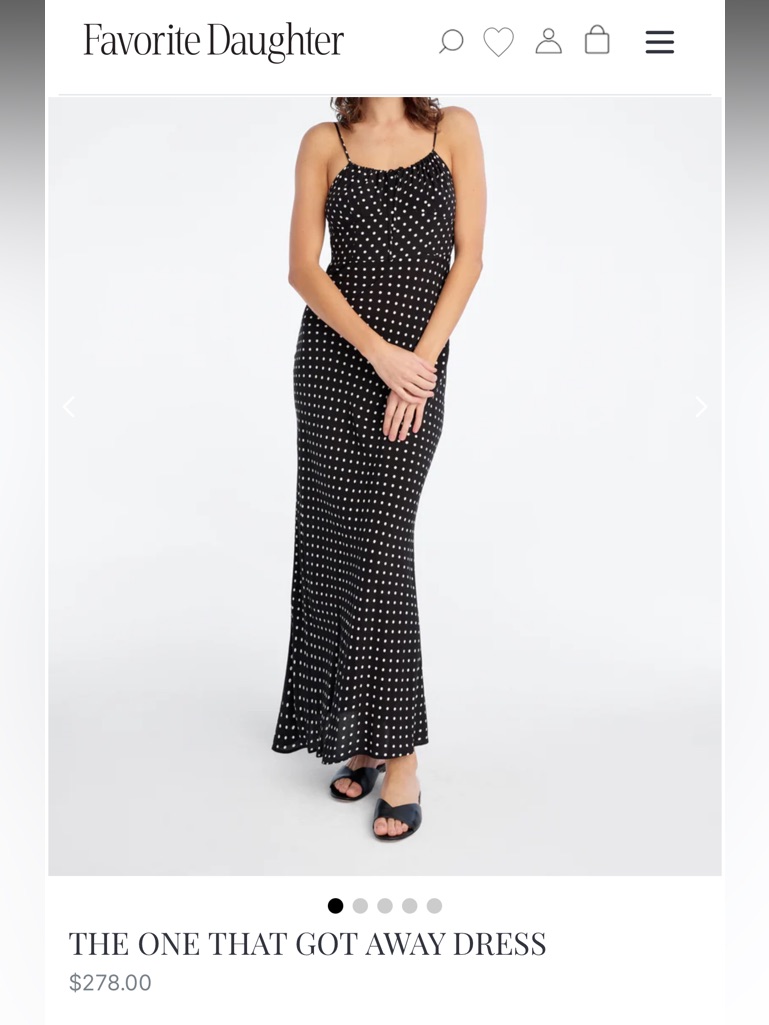 Favorite Daughter Black And White Polka Dot Maxi Slip Dress